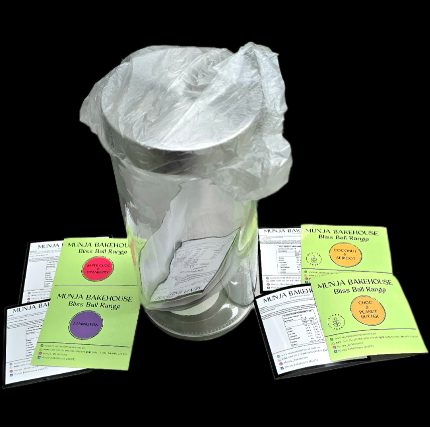 BLISS BALL GLASS JAR (STICKERS INCLUDED)