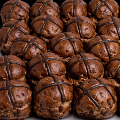 BOX54 CHOCOLATE HOT CROSS BUN