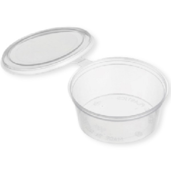 35ML ROUND SAUCE CONTAINERS WITH HINGED LID(50)