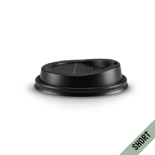 Black Lid Fits 8oz/12oz/16oz Short Series (1000)_image_EcoBarista_order now