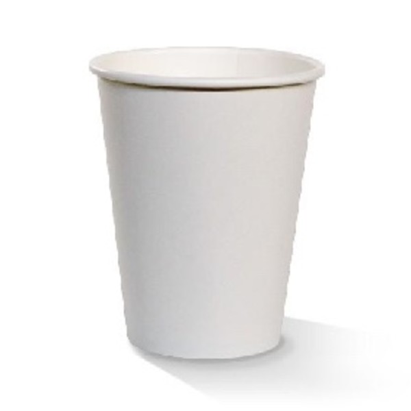 Single Wall (90mm) White Coffee Cup (8/12/16oz)