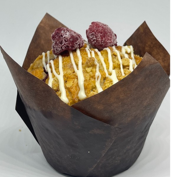 WHITE CHOCOLATE RASPBERRY MUFFINS BOX OF (6)