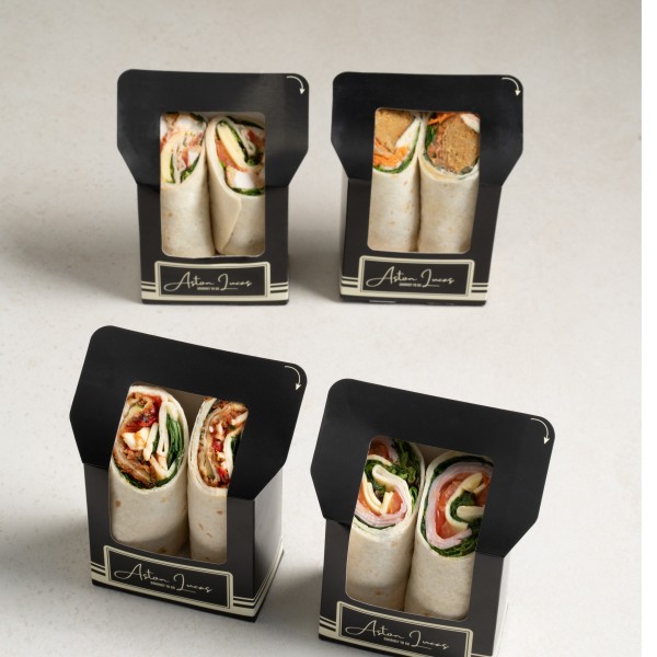 GOURMET WRAP - BBQ chicken, capsicum, cucumber, baby cos & avocado cream - 2096	_image_Aston Lucas Gourmet_order now