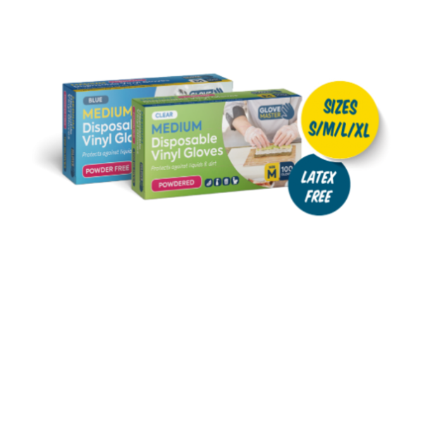 GF Glove Master Vinyl Gloves - PowderFree - Clear -XLrg - 100 Pkt_image_Affordable Cleaning Supplies & Packaging_order now