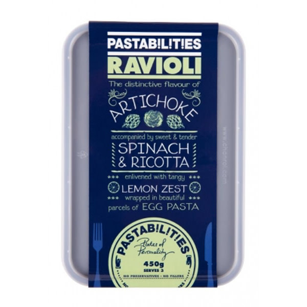 Ravioli - Artichoke, Spinach, Ricotta & Lemon Zest (in egg pasta) (~1kg)_image_Pastabilities_order now