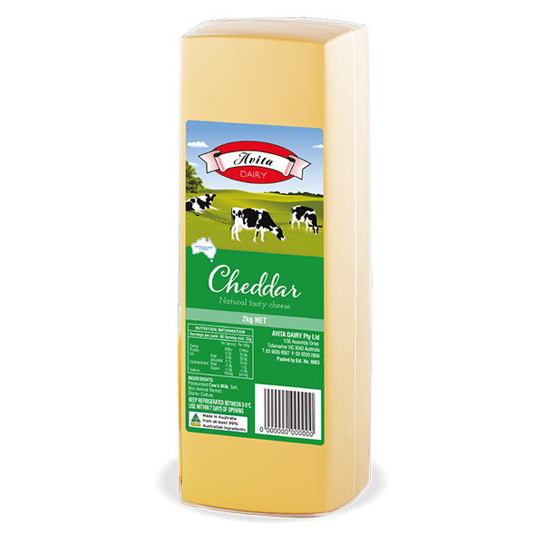 Cheddar Block 2kg_image_Avita Dairy_order now