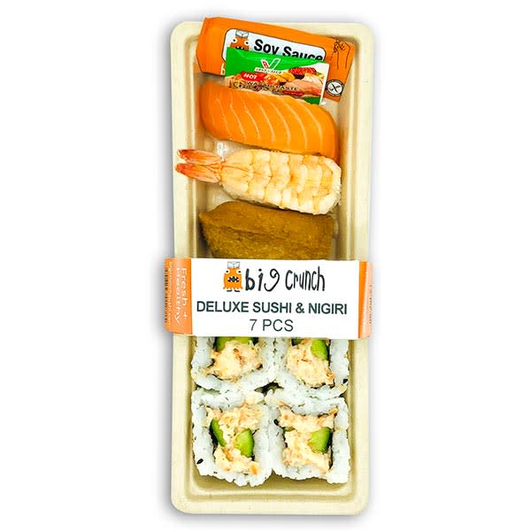 Premium Sushi Packs - Mixed Seafood Sushi & Nigiri 7pcs 4x Tuna Sushi, 3x Salmon Nigiri (200g)_image_Big Crunch Sushi_order now