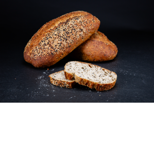 Sliced Retail Black Sesame & Sunflower Sourdough Batard 700g_image_The Bread & Butter Project_order now