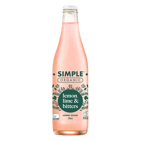 Simple Juicery Organic Sodas Lemon Lime & Bitters (12x330ml)_image_Cartel & Co_order now