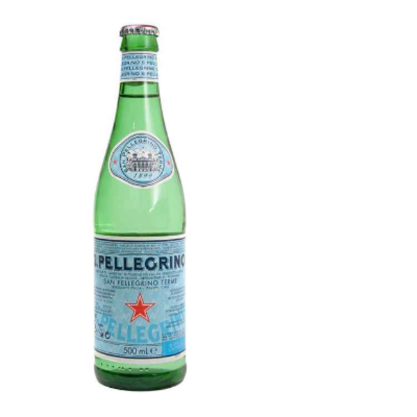 500ML SAN PELLEGRINO SPARKLING NATURAL MINERAL WATER GLASS 24PK_image_Steel City Beverage Co_order now