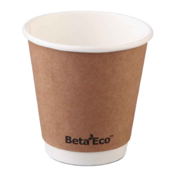 Beta Eco Smooth Double Wall 8oz Kraft Coffee Cup (90mm) 500/ctn_image_Anchor Packaging_order now