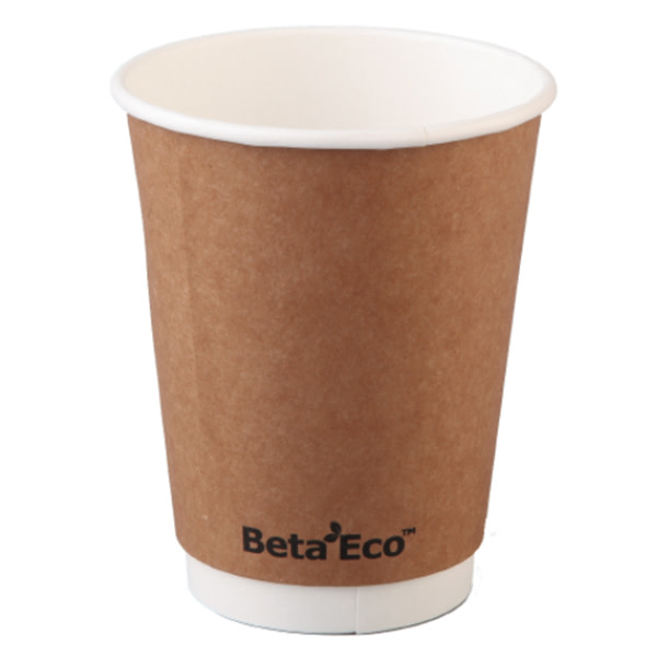 Beta Eco Smooth Double Wall 12oz Kraft Coffee Cup (90mm) 500/ctn_image_Anchor Packaging_order now