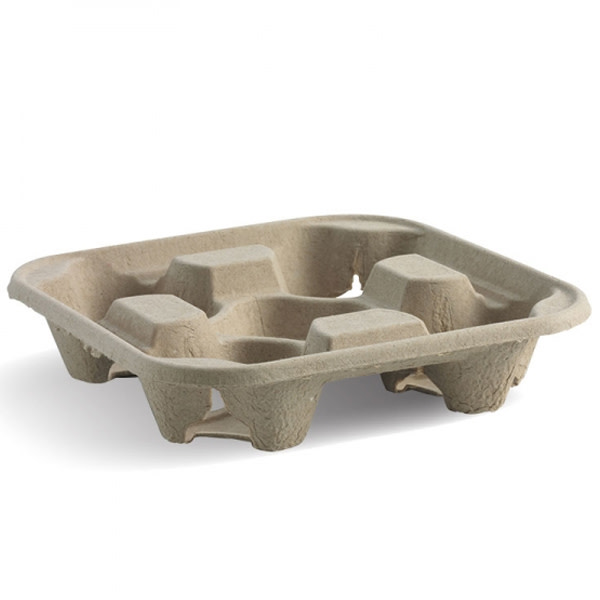 BioPak 4 Cup BioCup Tray Natural (x300)