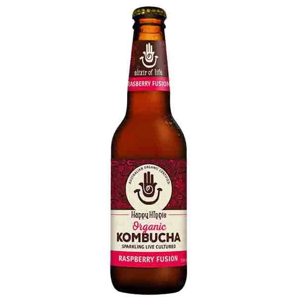 Happy Hippie Kombucha-Raspberry 330ml (12)_image_Ozone Organics Pty Ltd_order now