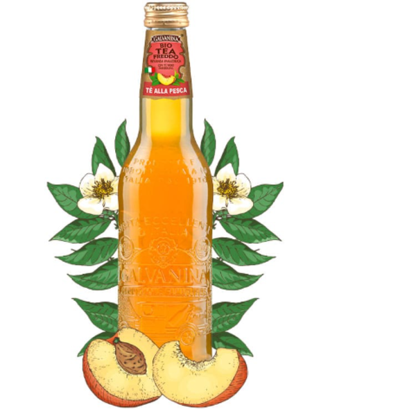 Galvanina Organic Peach Tea 12 x 355ml_image_Buccheri Specialty Food / Trombetta_order now