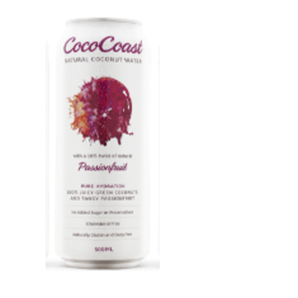 CocoCoast Coconut Water Passionfruit 12x500ml_image_Ultimate Fine Foods_order now