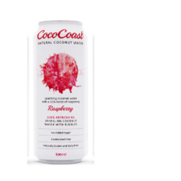 CocoCoast Coconut Water Sparkling Raspberry 24x500ml_image_Ultimate Fine Foods_order now