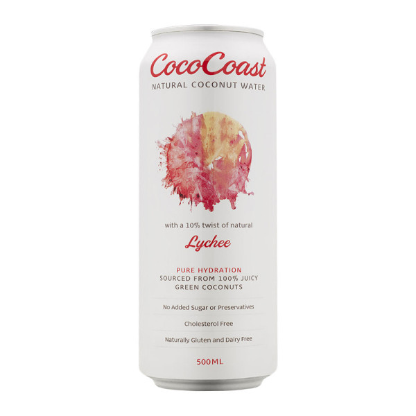 Coco Coast Lychee Coconut Water Can 500ml (24)_image_KELLY'S DISTRIBUTORS_order now