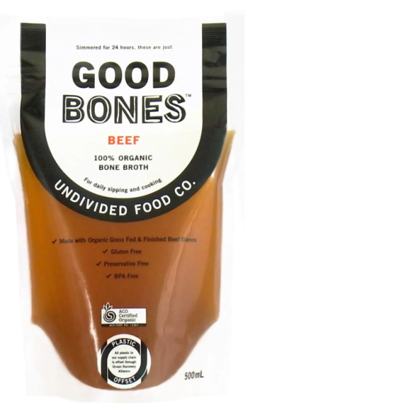 Undivided Food Co Organic Beef Bone Broth 6x500g_image_Ultimate Fine Foods_order now