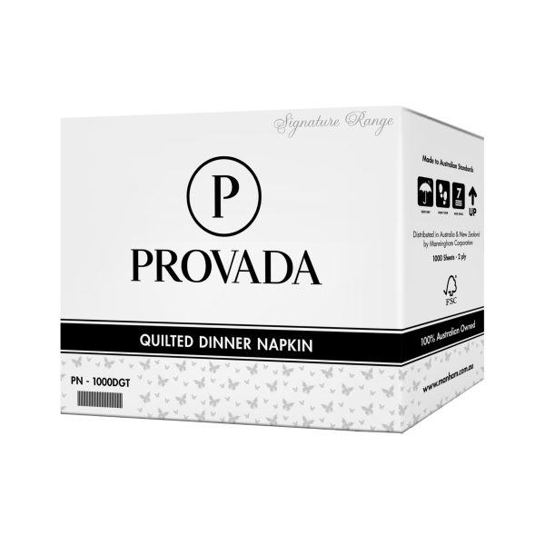 Provada Quilted Dinner Napkin White - 2ply GT Fold - 10 Packs/Ctn_image_Affordable Cleaning Supplies & Packaging_order now