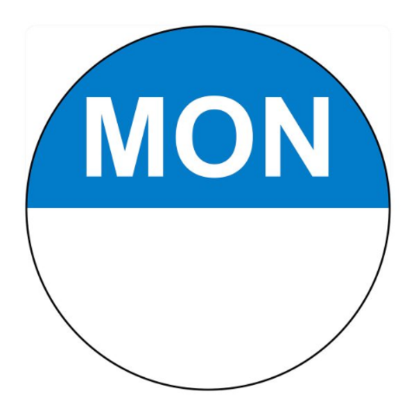 Daydot Label Monday Removable Round 24mm (1000/Roll)_image_Nepean Hospitality_order now