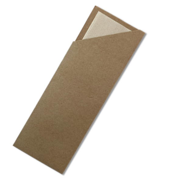 Kraft Cutlery Pouch with Bamboo Napkin 1000PCS_image_Catersupply_order now