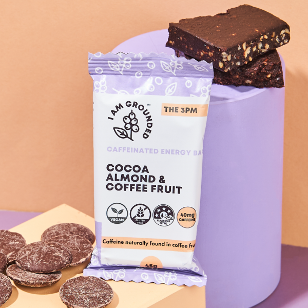 THE 3PM- Cocoa, Almond Butter & Coffee Fruit Energy Bar-Box of 10 (45g)