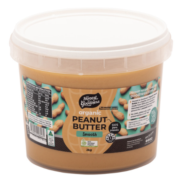 Organic Smooth Peanut Butter 2KG_image_Honest to Goodness_order now