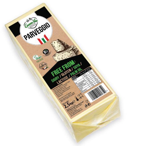 Green Vie - Vegan Parmesan Flavour Cheese block CARTON 12.5kg - 5 x 2.5kg_image_The Plant Pantry - Plant Based Food Distributor_order now