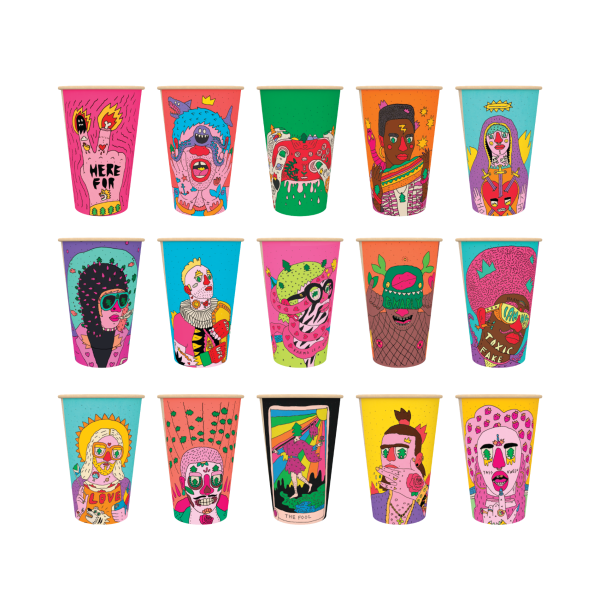 HEROES PRINT (15 prints in a box) Cup 80mm 355ml - 12oz (900 cups) 1004-2-900