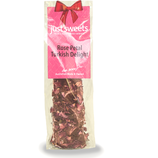 Rose Petal Turkish Delight Milk Choc Rocky Road 12x150g_image_Just Sweets_order now