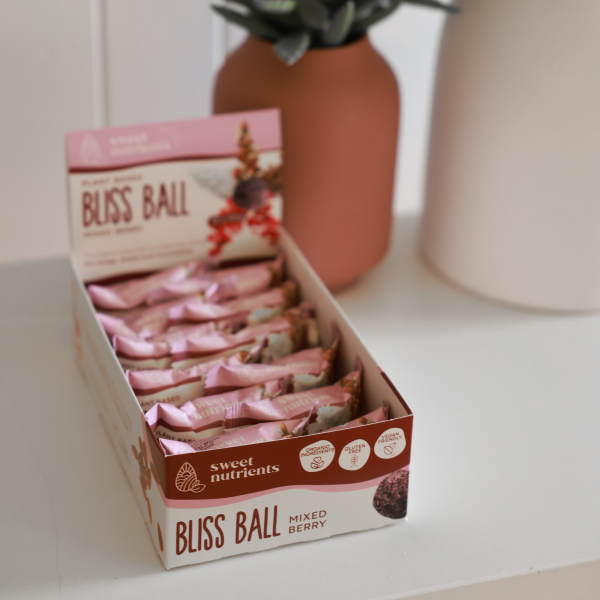 Mixed Berry Bliss Ball CTN - 12 x 40g Balls_image_Sweet Nutrients_order now