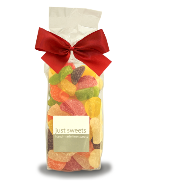 Fruit Jellies GLUTEN FREE 12x250g- in a Stand Up Bag With Bow_image_Just Sweets_order now