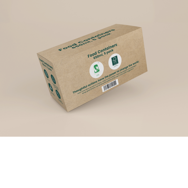 Compostable Food Containers 650ml- 5PK_image_Goodly Gosh_order now