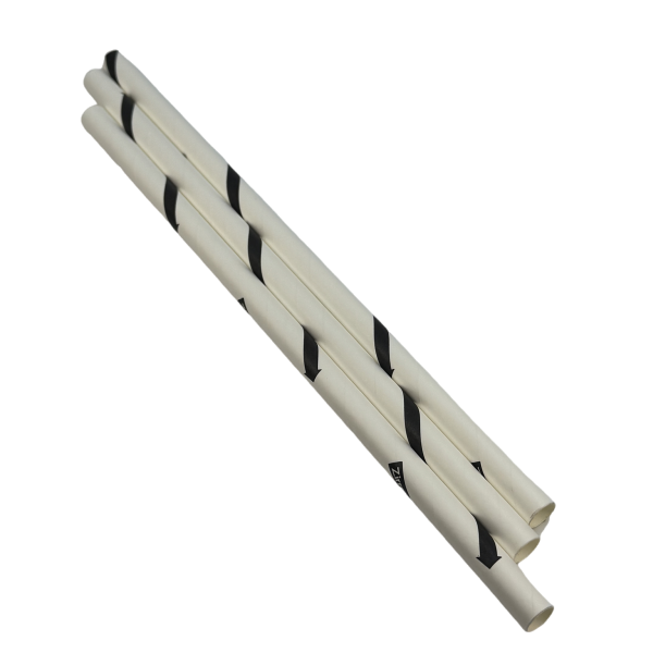 Paper Straw Jumbo- (Black/Green) Stripe 50pcs _image_Compak Tassie_order now