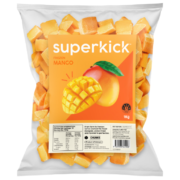 Frozen Mango Chunks 1KGx10 (~10kg)_image_Superkick Smoothies (VIC)_order now