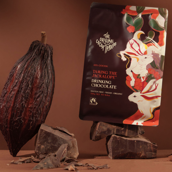 6 X 250GM TAMING THE JACKALOPE 43% DRINKING CHOCOLATE_image_The Original Cocoa Traders_order now