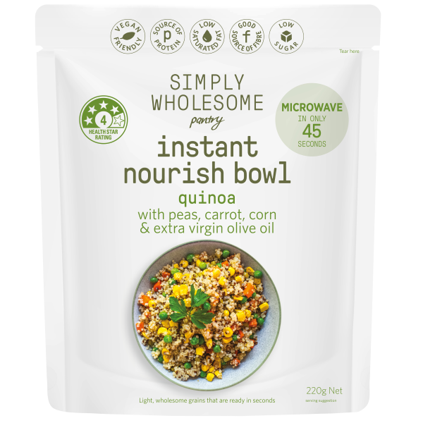 Simply Wholesome Pantry Nourish Bowl Quinoa, Peas & Vegetables 6x220g_image_Soulfresh_order now