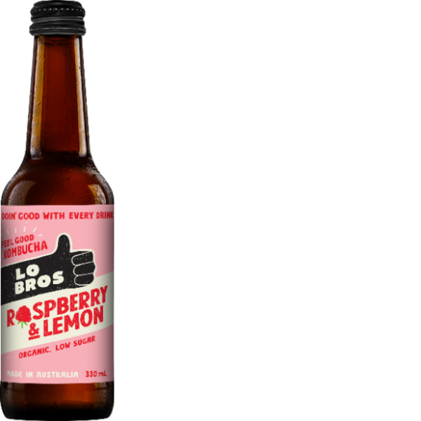 Lo Bros Kombucha, Raspberry & Lemon 12 X 330ml_image_Soulfresh_order now