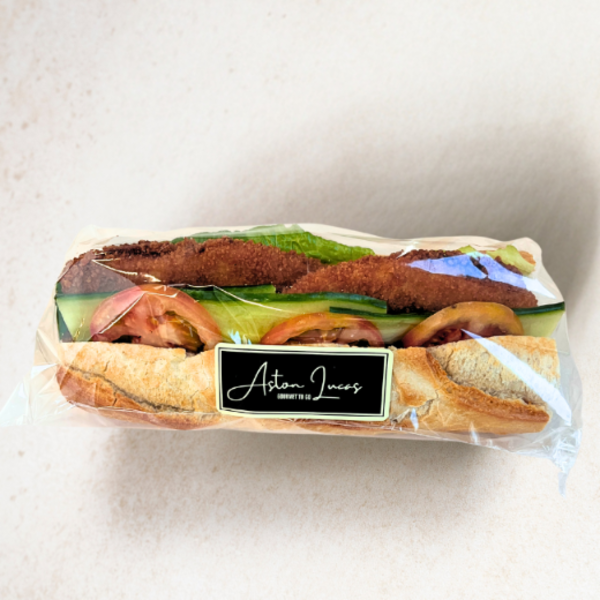 BAGUETTE WHITE - Chicken Schnitzel, Coleslaw, Cos Lettuce & Mayo_image_Aston Lucas Gourmet_order now