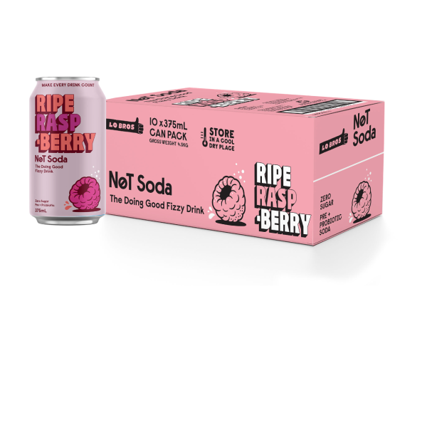 Lo Bros Not Soda Raspberry 10x375ml_image_Soulfresh_order now