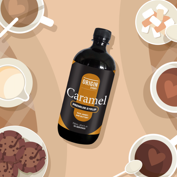 Origin Tea - 750ml Caramel Premium Flavoured Syrup_image_Origin Tea | Ovvio Organics _order now