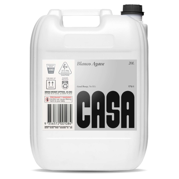 Casa Spirits TEQUILA Blanco Agave 20L Drum_image_Casa Spirits & Cocktails_order now