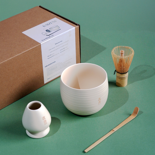 Matcha Bowl & Whisk Set (Creme Glazed) - Kaizen Tea_image_Kaizen - Japanese Matcha Tea_order now