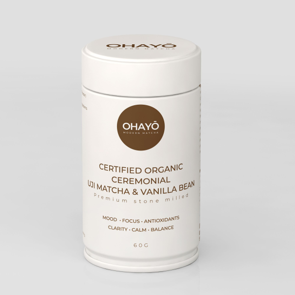 Certified organic ceremonial matcha with vanilla bean 60grams (FOR RETAIL RRP $64) (~1g)_image_OHAYŌ Modern Matcha_order now