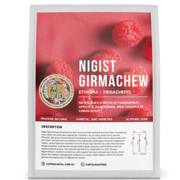 (250G FILTER) - ETHIOPIA - NIGIST GIRMACHEW - YIRGACHEFFE - NATURAL PROCESS_image_Cartel Coffee Roasters_order now