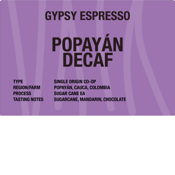 1kg Popayan Decaf_image_Gypsy Coffee Roasters_order now