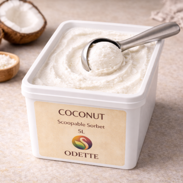 Coconut Sorbet Scoopable 5L_image_Odette Sorbets_order now