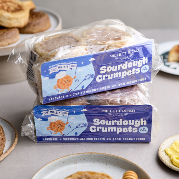 Dark Choc Filled Crumpets - Retail 6-Pack_image_Millett Road Maker_order now