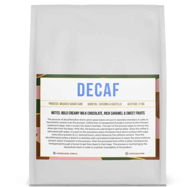 (1KG) DECAF - COLOMBIA - WHOLE BEANS_image_Cartel Coffee Roasters_order now